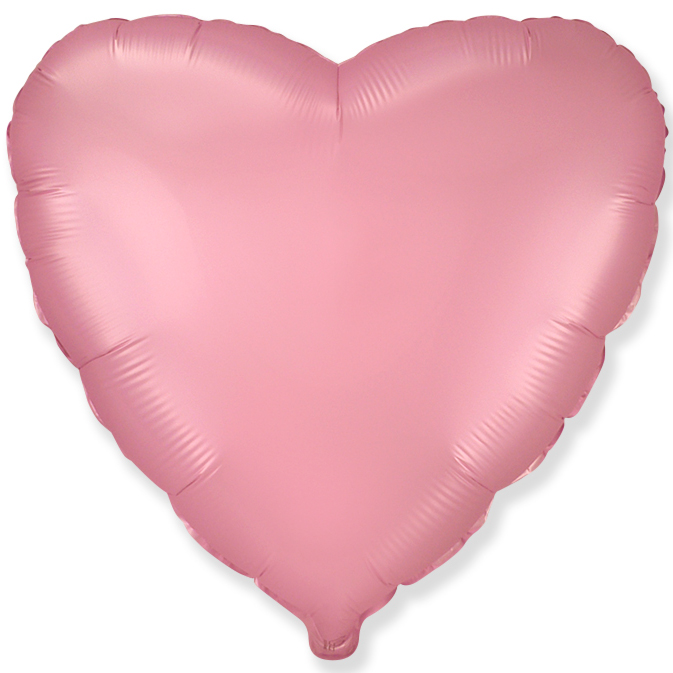 201500SPRS, И 18 Сердце Розовый сатин / Heart satin pastel pink / 1 шт / Фольгированный шар (Испания),