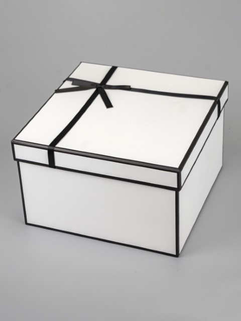 W5852, Набор коробок подарочных квадратных 3шт, 25х25xH15 см, белый, 2009980175324