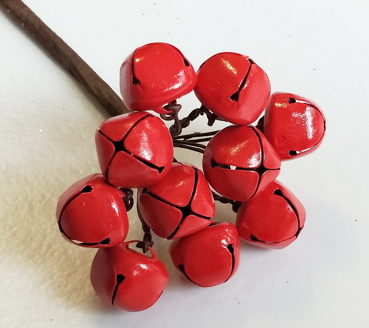 KFS6-967A-RED Набор колокольчиков на вставках 10шт., D1,5хH9см, красный 2009141455012
