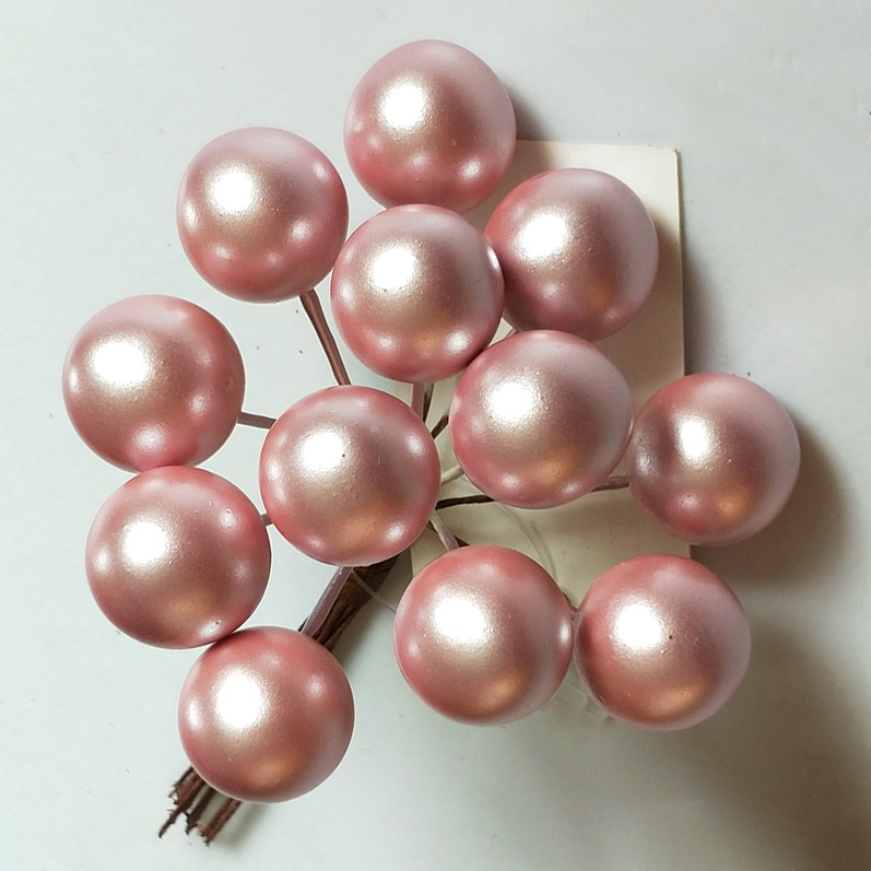 Q11096-7, Набор шариков на вставках, D2xL11см, розовый, 4627197612852
