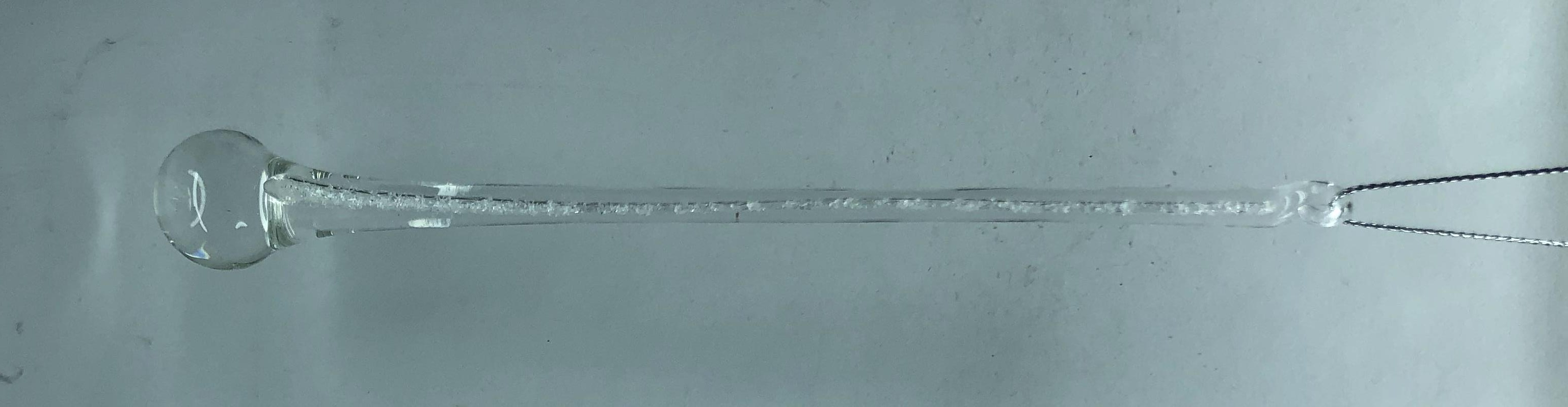 EBT211230, Украшение подвесное Сосулька с глиттером (стекло), 18см, прозрачный, 4627197637992