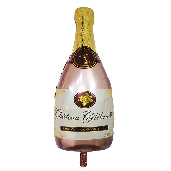 6073435, Y Фигура бутылка Шампанское Pink 49см Х 98см шар фольгированный, 4690296073435