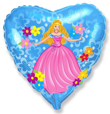 201682, И 18 Сердце Волшебная девочка / Princess / 1 шт /, Фольгированный шар (Испания), 8435102308839