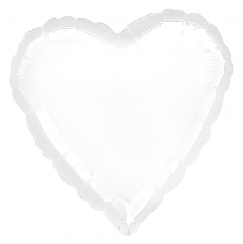 758113, Аг 19 Сердце Белый / 1 шт /, Фольгированный шар (РОССИЯ), 4650099758113