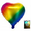243-15-RB-QX, К 18 Сердце Радужный в упаковке / Heart Rainbow / 1 шт /, Фольгированный шар (Китай), 4630038296166