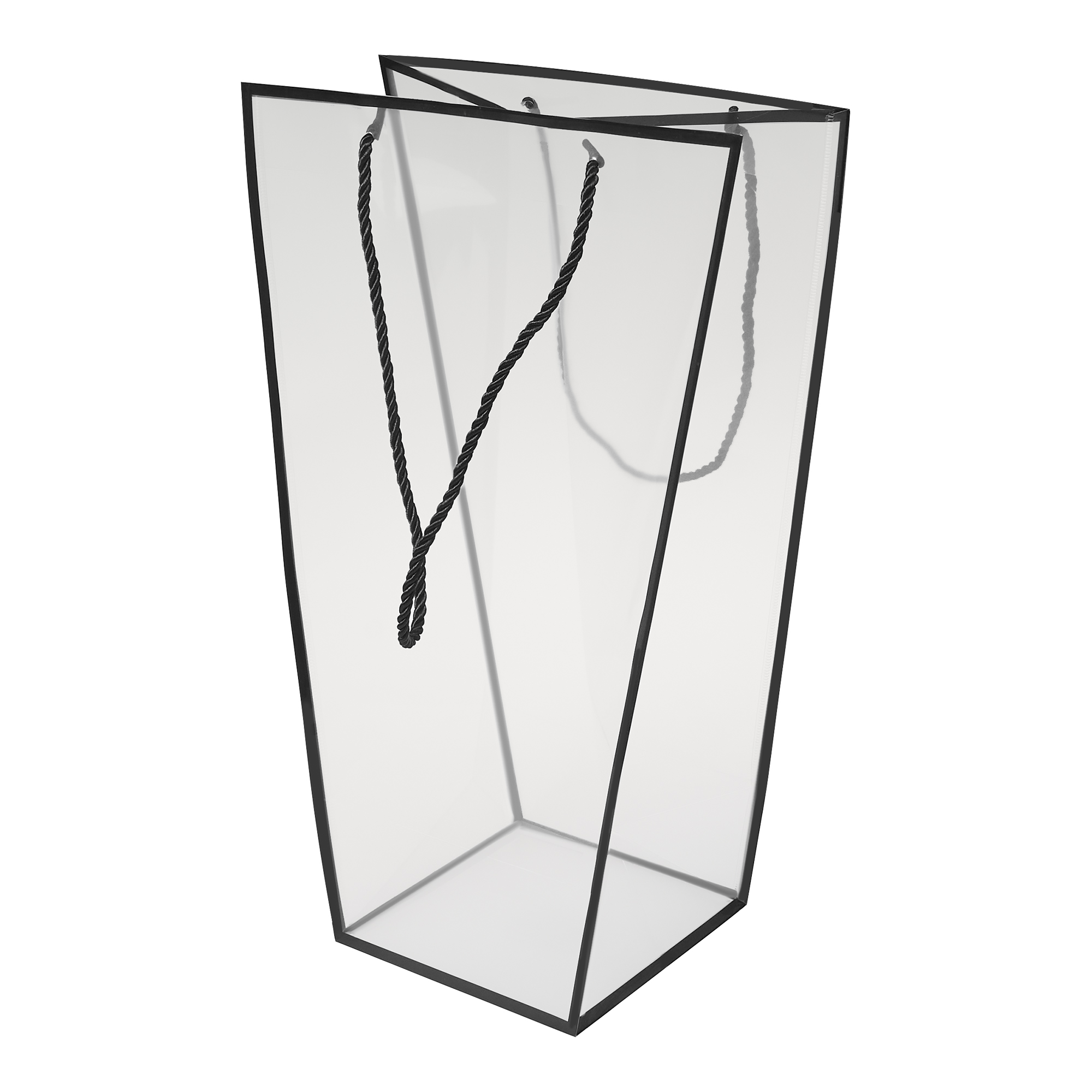 Прозрачная сумка-трапеция "Кант" 34 x 19 x 47 cm, (в уп. 10 шт), Черный, 4640171723788