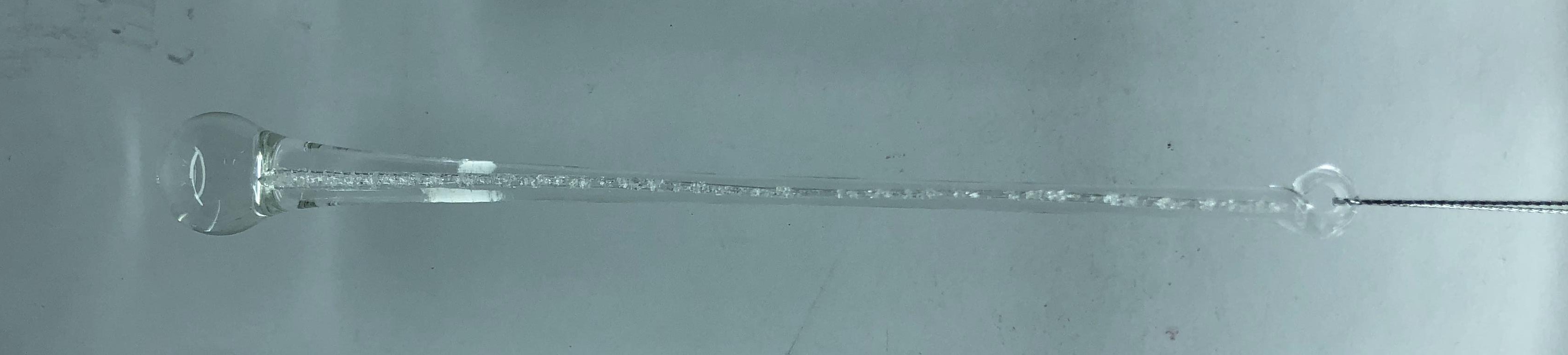 EBT211229, Украшение подвесное Сосулька с глиттером (стекло), 20см, прозрачный, 4627197638005