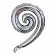 852-S-QX, К 17 Спираль Серебро / Curve silver / 1 шт /, Фольгированный шар (Китай), 4 630 038 296 203