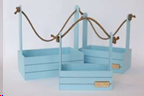Ящик для декора с джутовой ручкой Прованс (дерево) 34х18,5х29,5см, голубой, 2240571171701