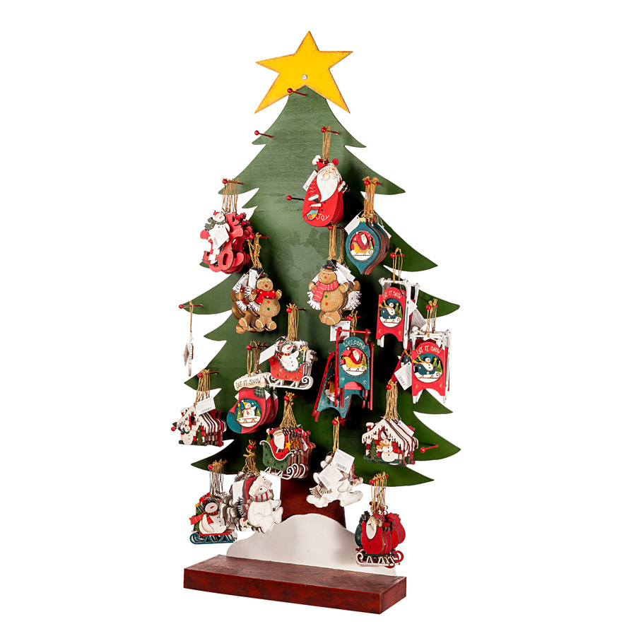 KH-61779-1 Украшение подвесное Рождество (дерево), 10см, (в дисплее 192шт.), в асс. 2009141460061