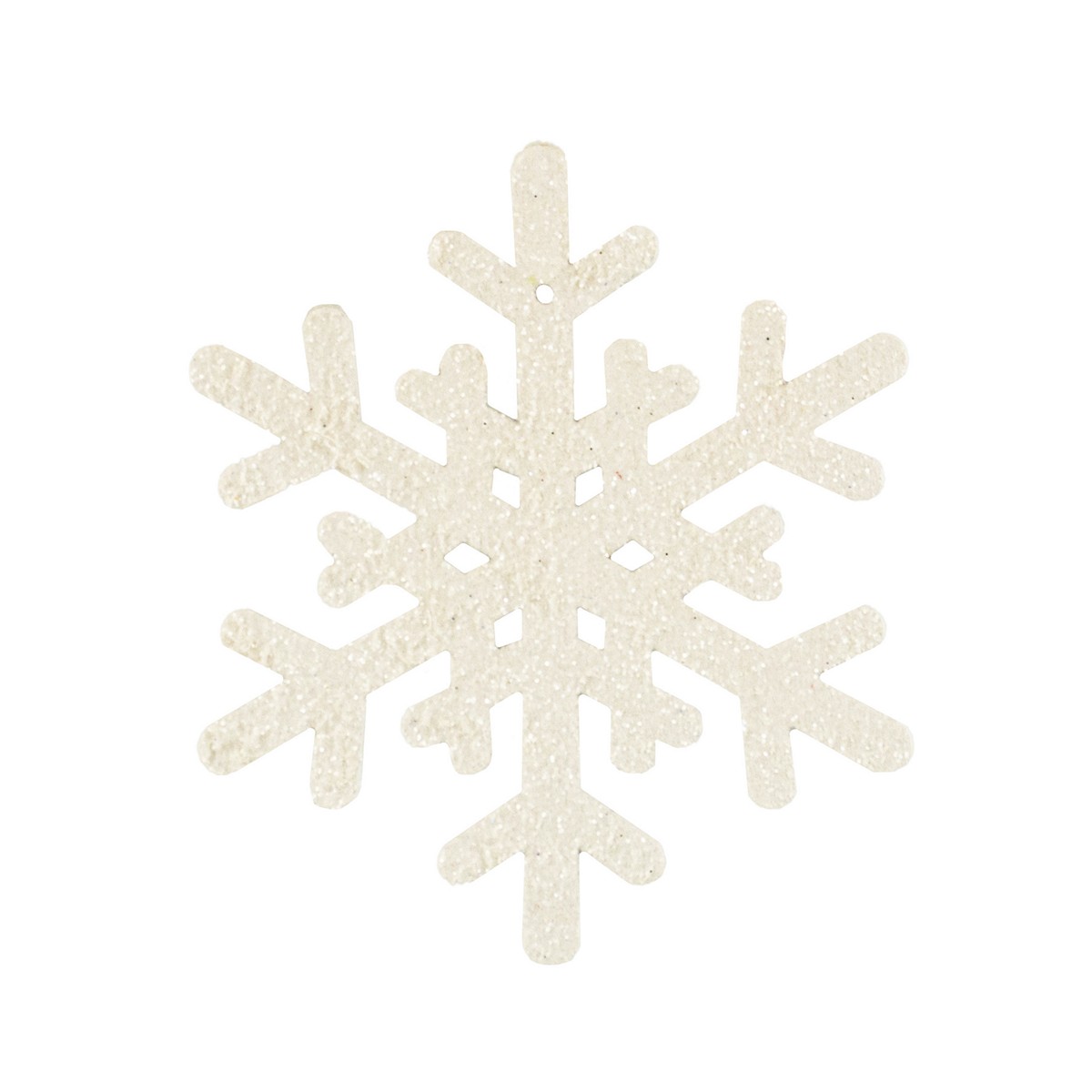 17HHF5155 Украшение подвесное Снежинка с глиттером (дерево), 10х10см, бел. 2009141486061