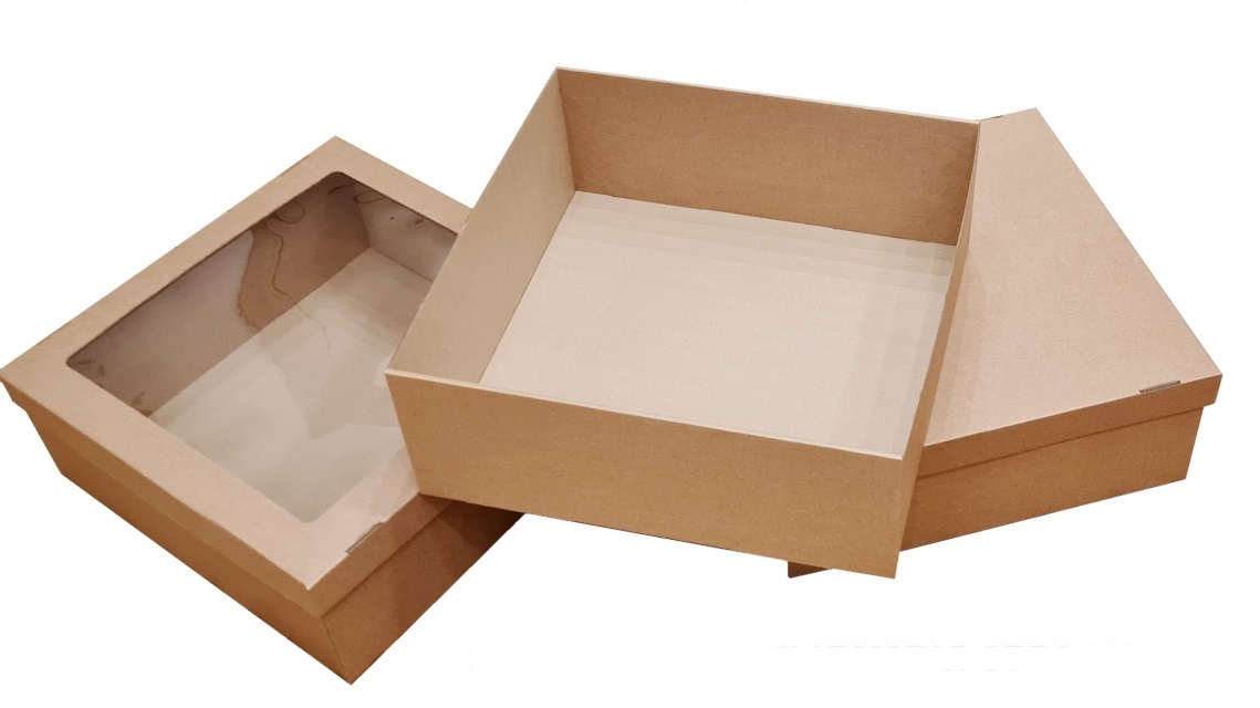 Коробка для цветов 180х320х345 S, с крышкой/пластиковое окно, 2240571159808