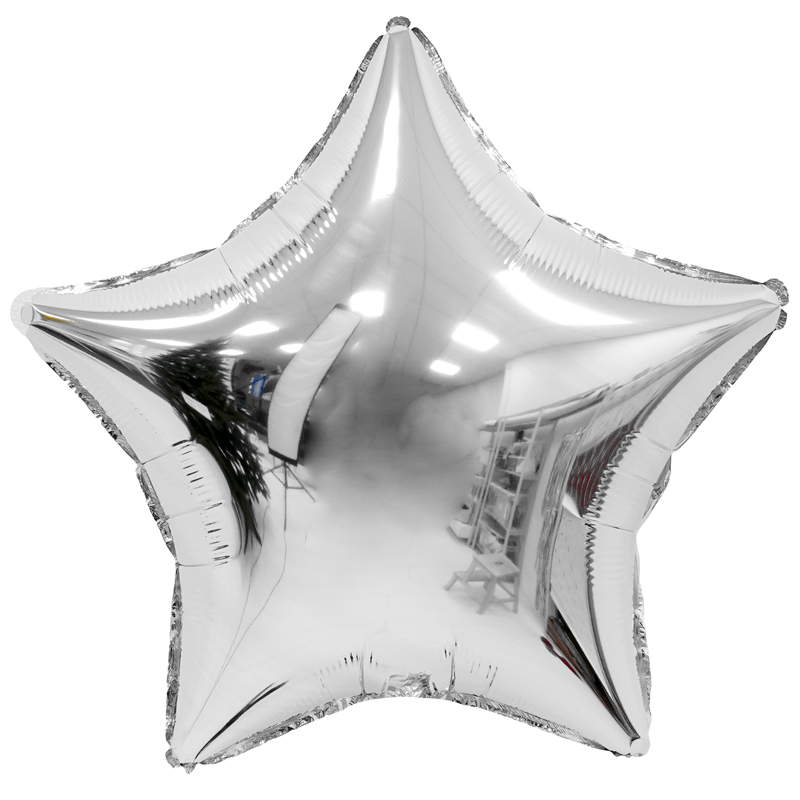 731900S, К 18 Звезда серебряная / Star Silver / 1 шт. / Фольгированный шар (Китай), 4670078729170