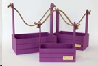 Ящик для декора с джутовой ручкой Прованс (дерево) 34х18,5х29,5см, фиолетовый, 2240571171732