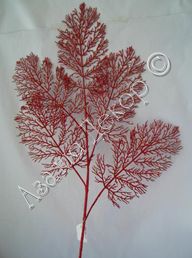 GBX15761-R, Ветка с листьями с глиттером, 94см, красный, 2099131102439