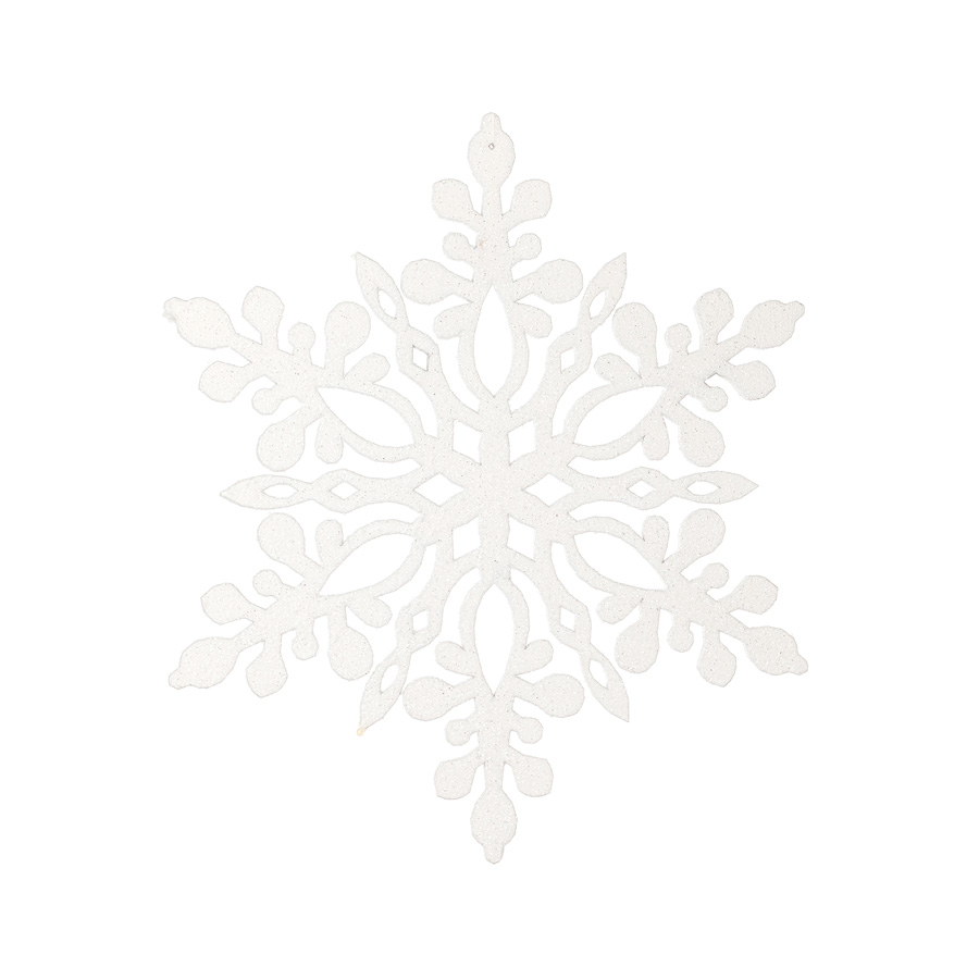 16HHD5001+18HDD5282 Украшение подвесное Снежинка с глиттером (дерево), 25х25см, бел., асс. 2009141461822