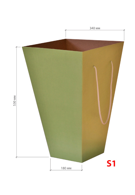 Коробка для букета 180х340х530 (S1), зеленый, 2240571170049