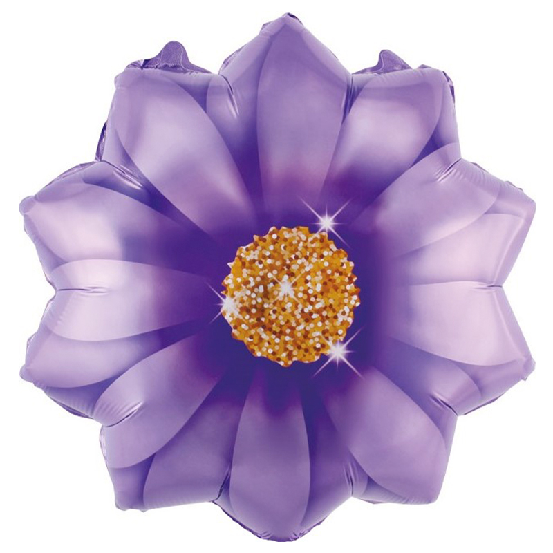 190455, К 18 Цветок фиолетовый / Flower violet / 1 шт /, Фольгированный шар (Китай), 4670078731944