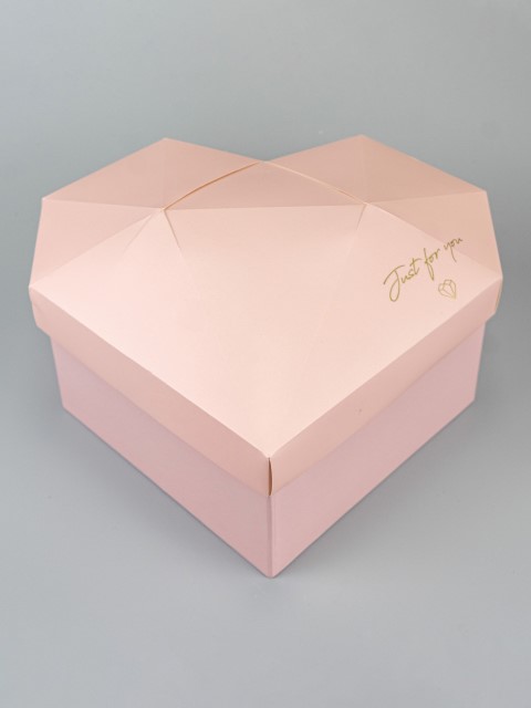 W5821, Набор коробок подарочных Сердце 3шт, 29,5х30xH12 см, розовый, 2009980175294