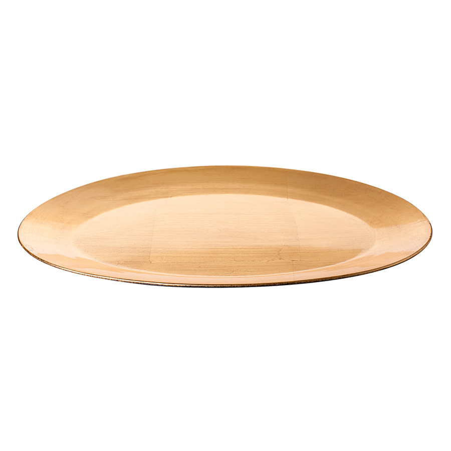 Plate-11, Блюдо овальное (пластик), 39x29см, золотой, 2142131056070