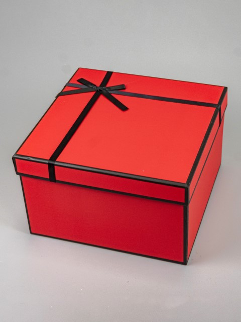 W5854, Набор коробок подарочных квадратных 3шт, 25х25xH15 см, красный, 2009980175348