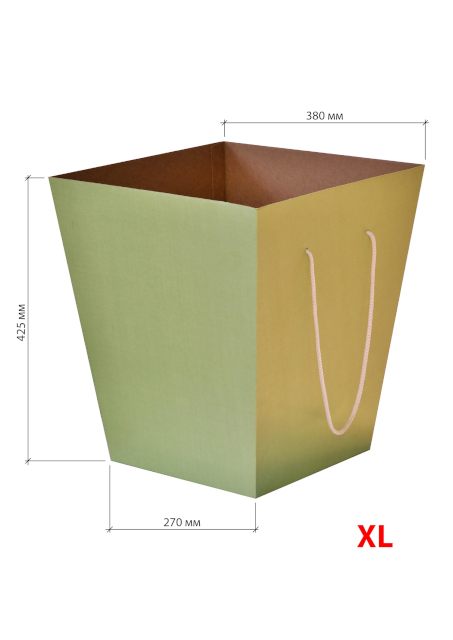 Коробка для букета 270х380х425, XL, зеленый, 2240571152618