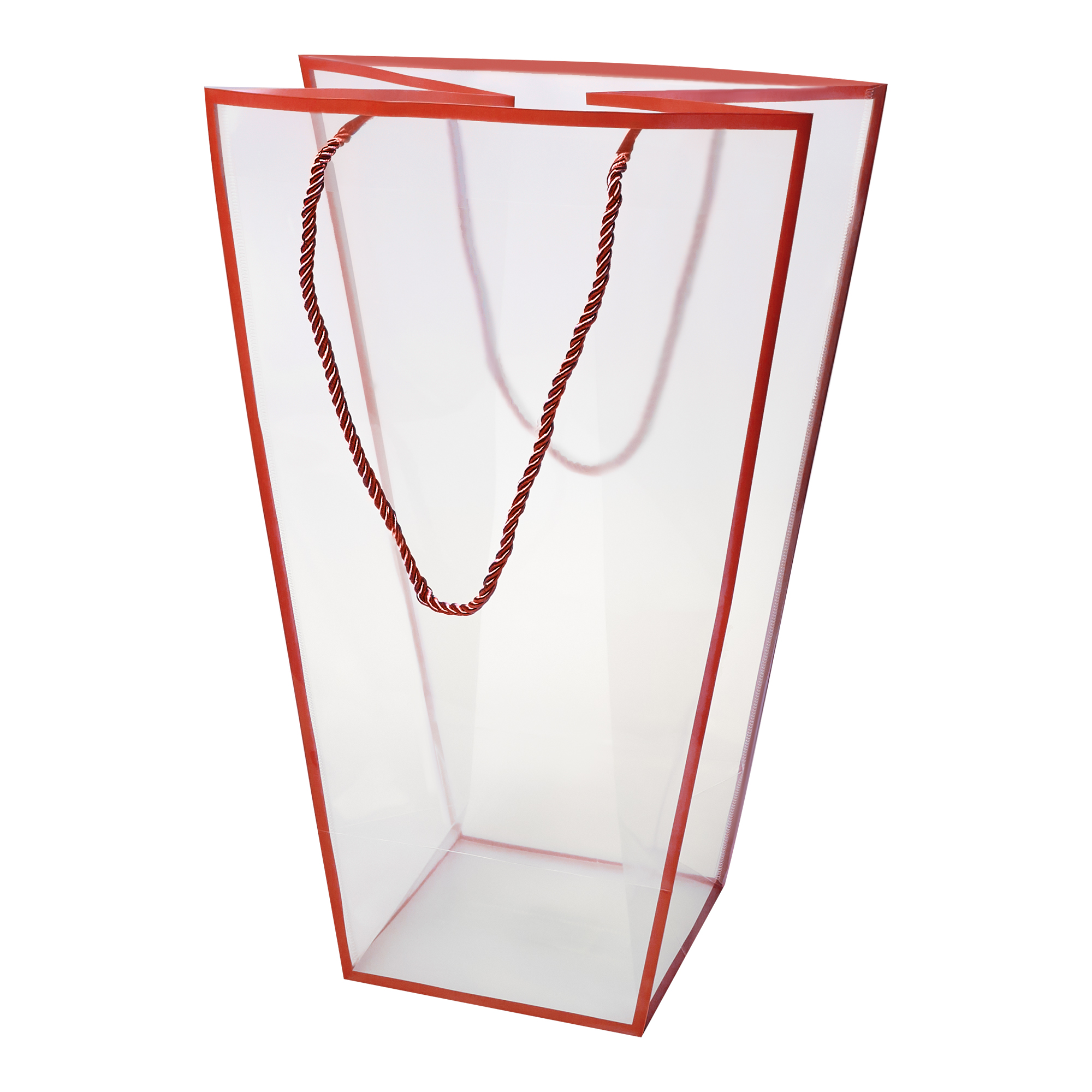 Прозрачная сумка-трапеция "Кант" 34 x 19 x 47 cm, (в уп. 10 шт), Красный, 4640171723771
