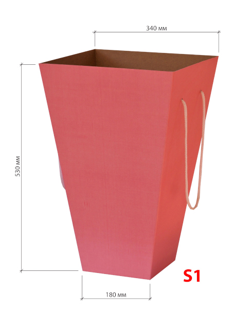 Коробка для букета 180х340х530 (S1), розовый, 2240571170032