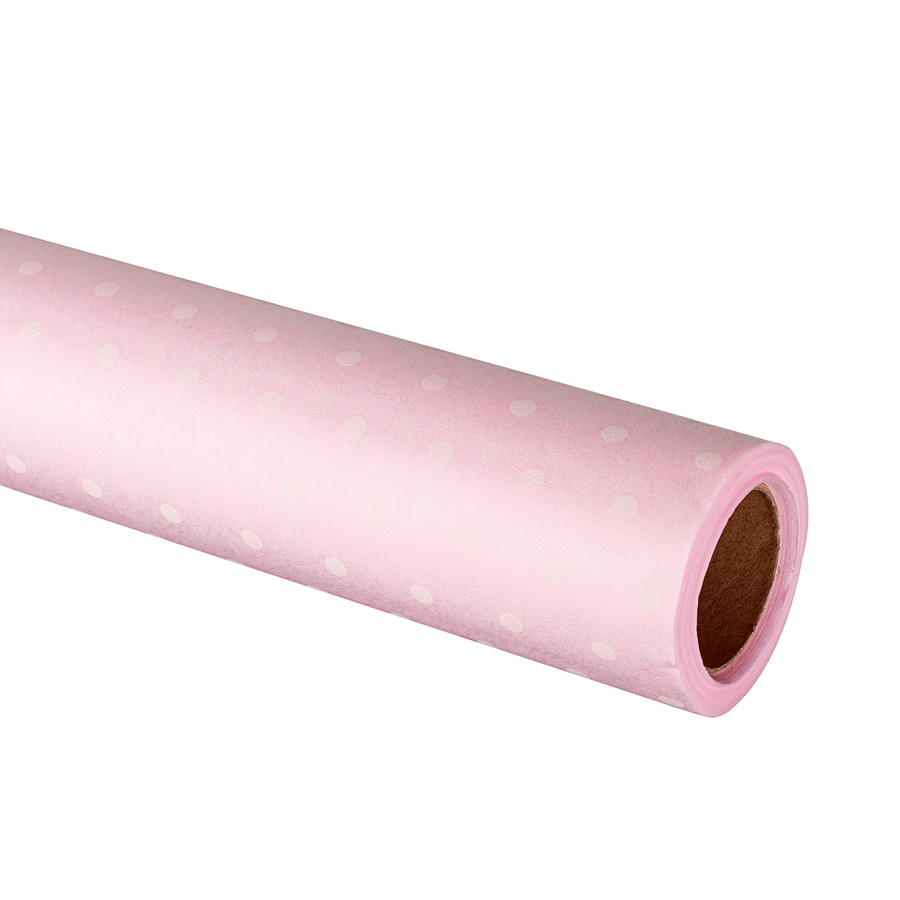 PLL-020-R16 Фетр ламинированный с дизайном Горох, 60 см 10 м, розовый/белый 2009141470718