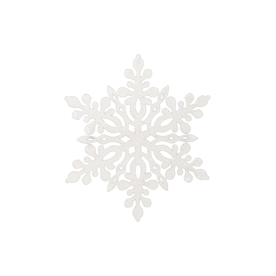 16HHD5059 Украшение подвесное Снежинка с глиттером (дерево), 15х15см, белый 2009141461815