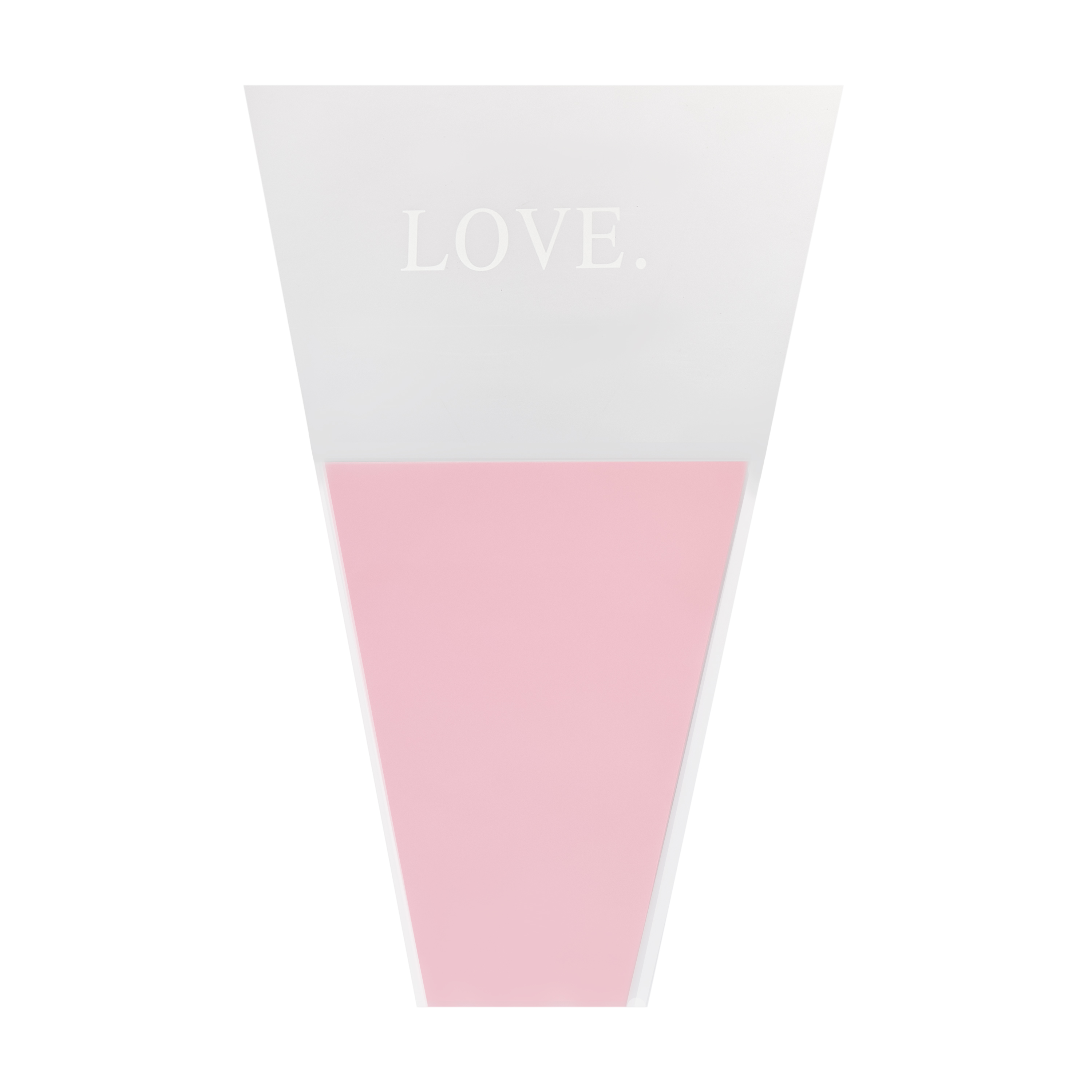 Пакет для цветов конус "Love",  45cmx30cmx10cm, 50шт/уп, розовый, 4630116582570