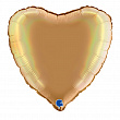 180P05RHCh, G 18 Сердце Шампань платина голография / Heart Rainbow Holographic Platinum Champagne / 1 шт /, Фольгированный шар (Италия), 8050195186258