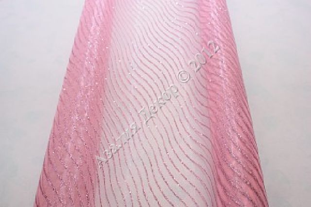 ND-70-10-089, Органза с глиттером Волна 70 см 9 м, розовый, 2170121708531