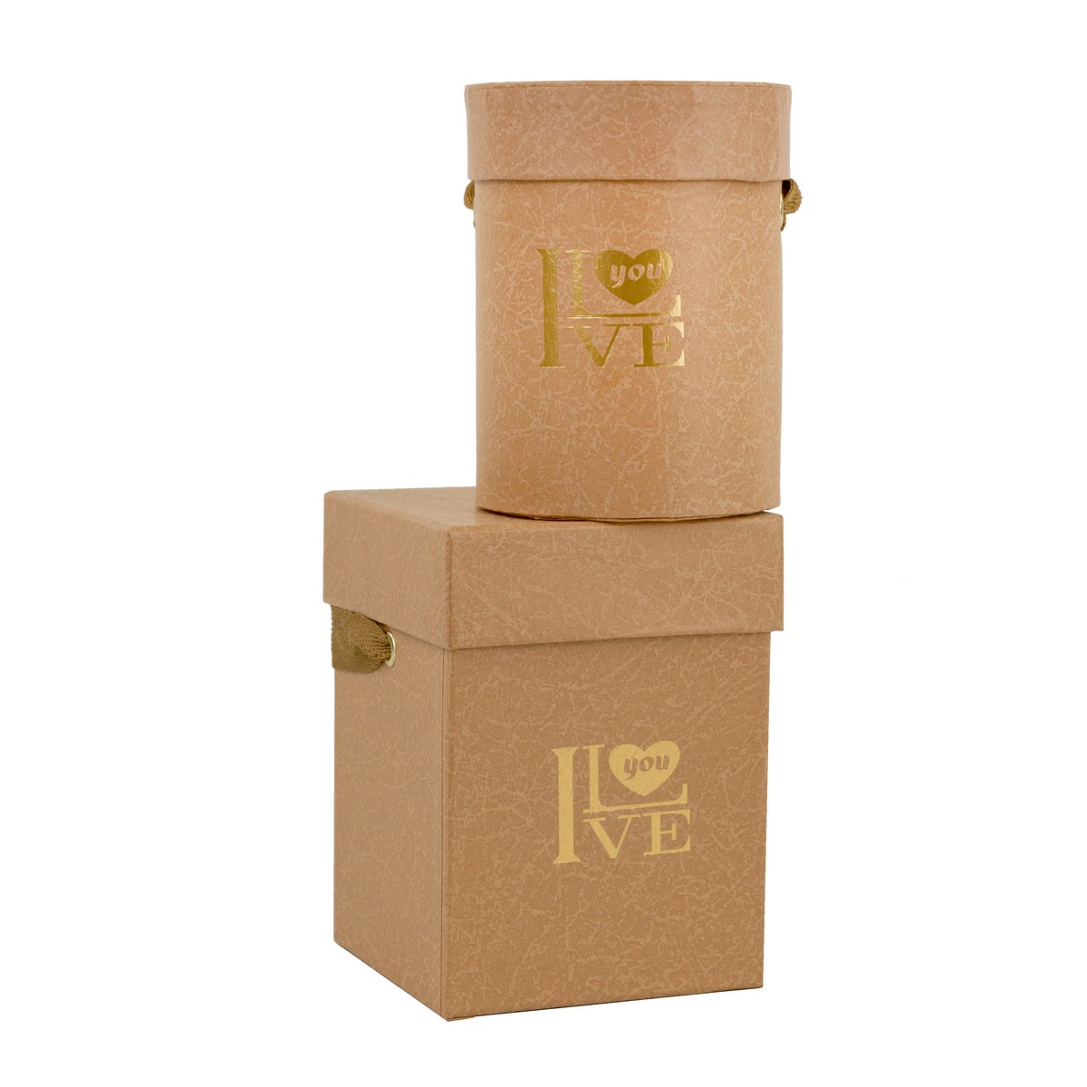 Y027KHA, Набор коробок подарочных Ассорти 2шт., 9,8x9,8xH13,2 см, кремовый, 2009980177199