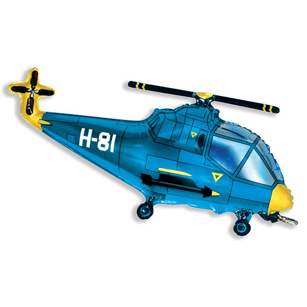 109030, FM Фигура гр.3 И-160  Вертолет голубой 57см X 96см шар фольга, 4690296004118