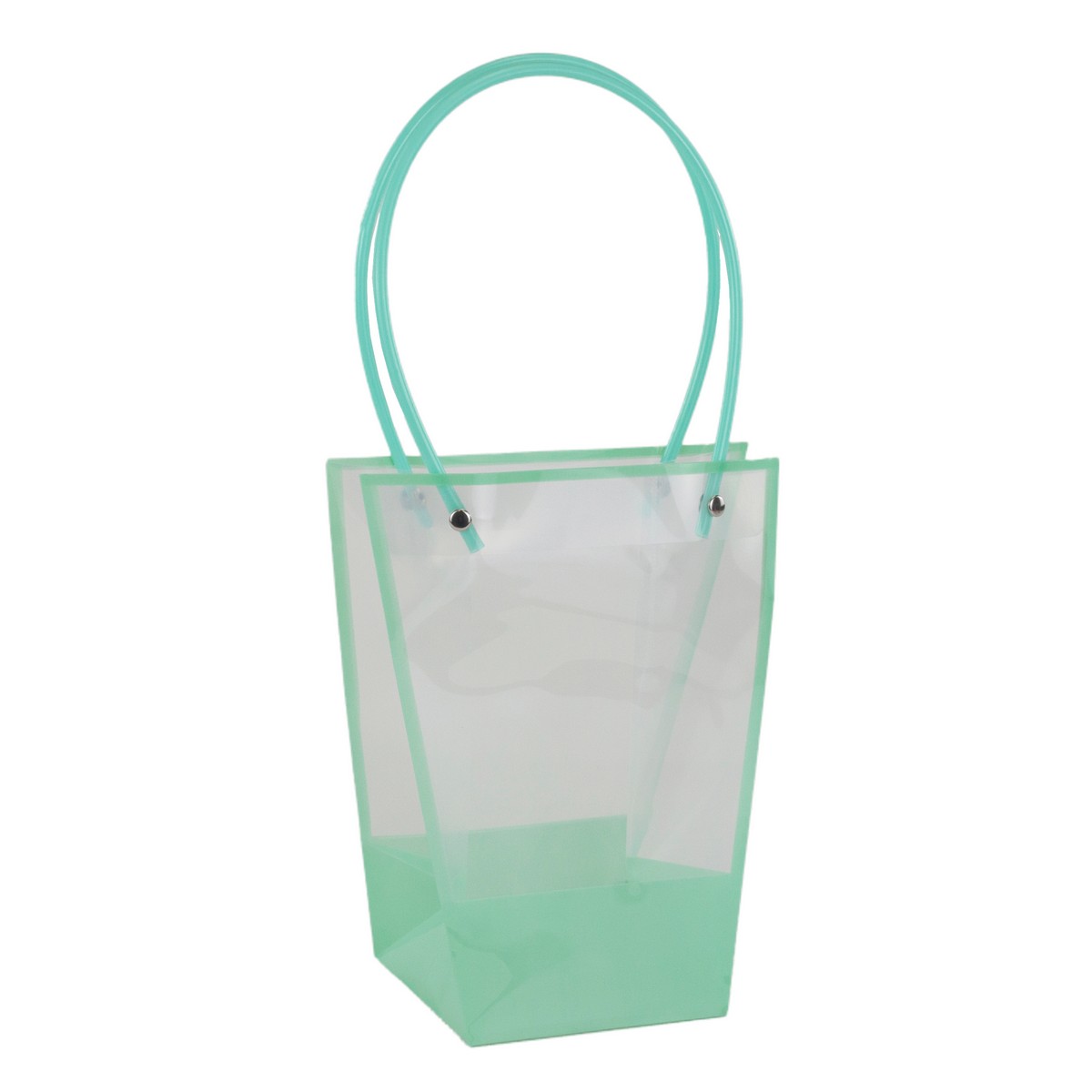 Прозрачная сумка-трапеция с пластик.ручками,  20 x 17 x 10 cm, (в уп. 10 шт), Тиффани, 4640171723696