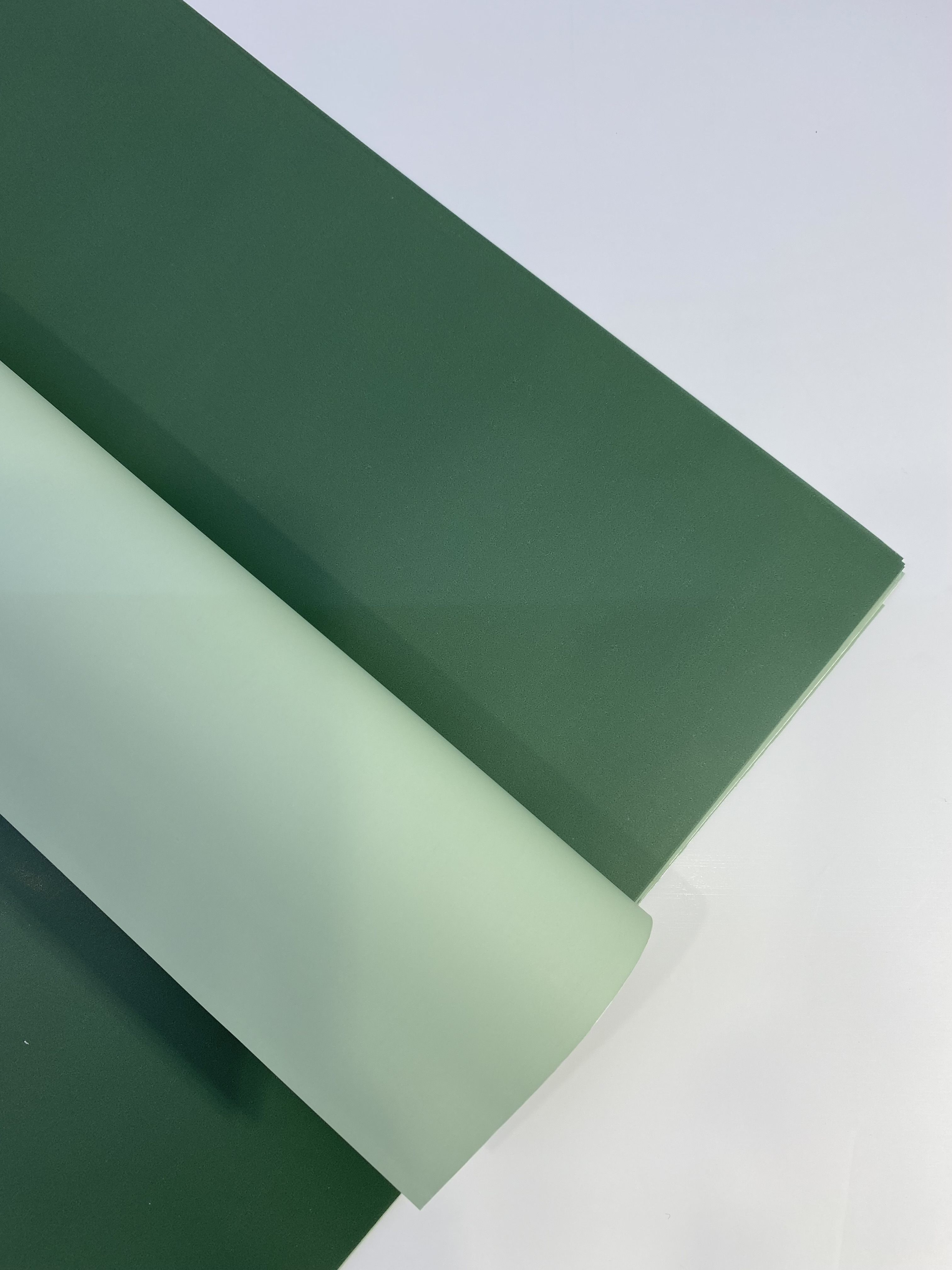 1514, Набор плёнки матовой двухсторонней, 58 х 58 см, травяной-зелёный/бледно-зелёный, 4640071761514