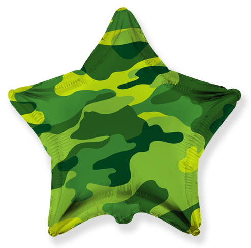306500M, И 32 Камуфляж звезда / Camouflage star/ 1 шт /, Фольгированный шар (Испания), 8435102311594