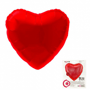 755877, Шар Ф 30" Сердце Металлик красный/Red 76,5 см /Аg, 4650099755877