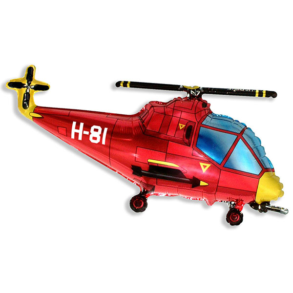 109028, FM Фигура гр.3 И-158  Вертолет красный 57см X 96см шар фольга, 4690296004088