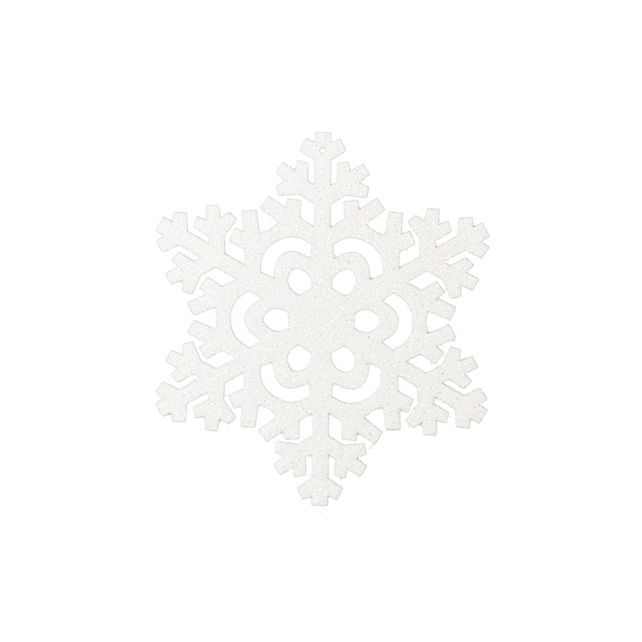 16HHD5281 Украшение подвесное Снежинка с глиттером (дерево), 12х12см, белый 2009141461808
