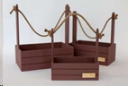 Ящик для декора с джутовой ручкой Прованс (дерево) 34х18,5х29,5см, шоколадный, 2240571171794