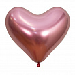 _414909-50, S  Сердца 14 Рефлекс Розовый / Зеркальные шары / Reflex Pink / 5 шт. /, Латексный шар (Колумбия),