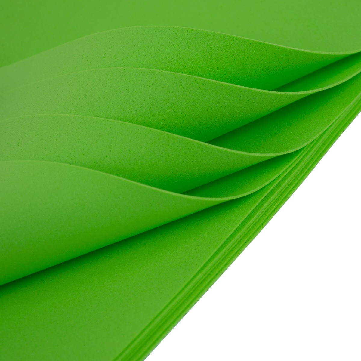 EVA-C080, Фоамиран 10 листов 1 мм, 60х70см, ярко-зеленый, 4627197644990