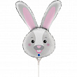72055G, G 14 Зайчик голова мини / Bunny Head mini / 1 шт /, Фольгированный шар (Италия), 8050195720551