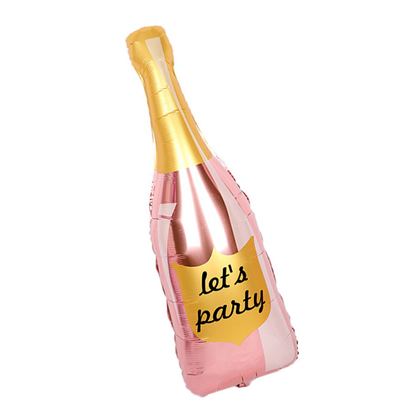 6073404, Y Фигура бутылка Шампанское Let`s Party Rose Gold 40см Х 106см шар фольгированный, 4690296073404