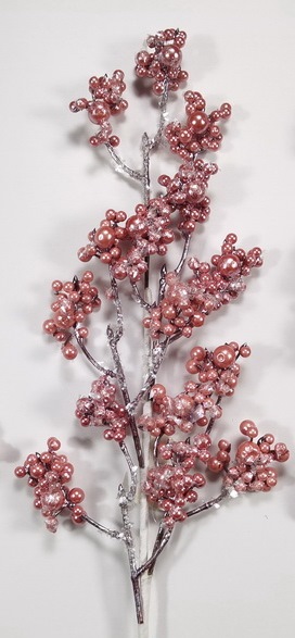 K21-365-2, Ветка с ягодами, H68см, розовый, 4627197626354