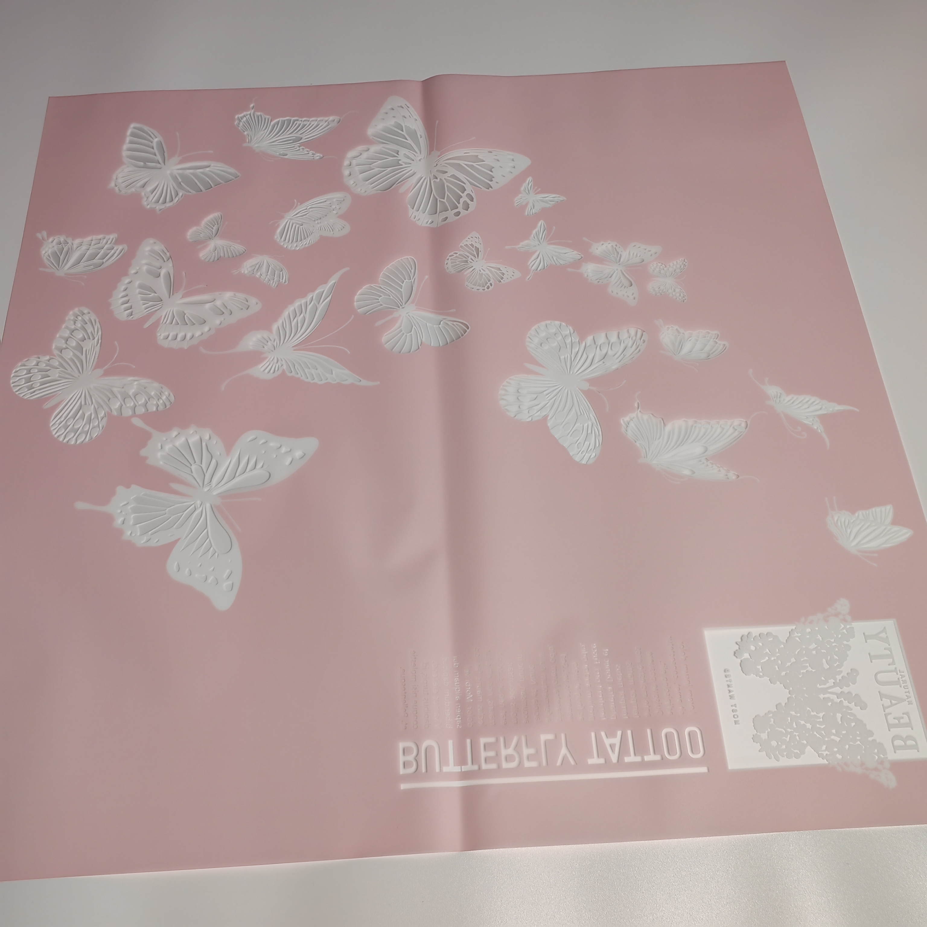 OPPD02, Пленка матовая Бабочки 20 листов, 58х58см, розовый, 4627197649193