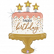 _35964GH, G 33 Торт со свечами и конфетти. Розовый. СДР / Birthday Cake Confetti / 1 шт /, Фольгированный шар (Италия),