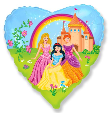 201702, И 18 Сердце Замок принцессы  / Princess Castle / 1 шт /, Фольгированный шар (Испания), 8435102301908